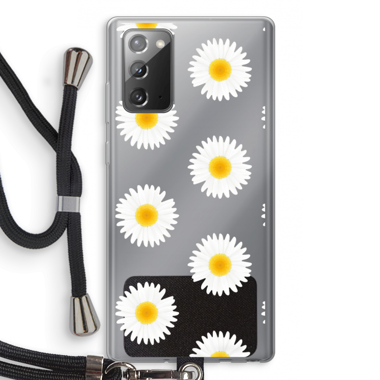 Margrietjes: Samsung Galaxy Note 20 / Note 20 5G Transparant Hoesje met koord