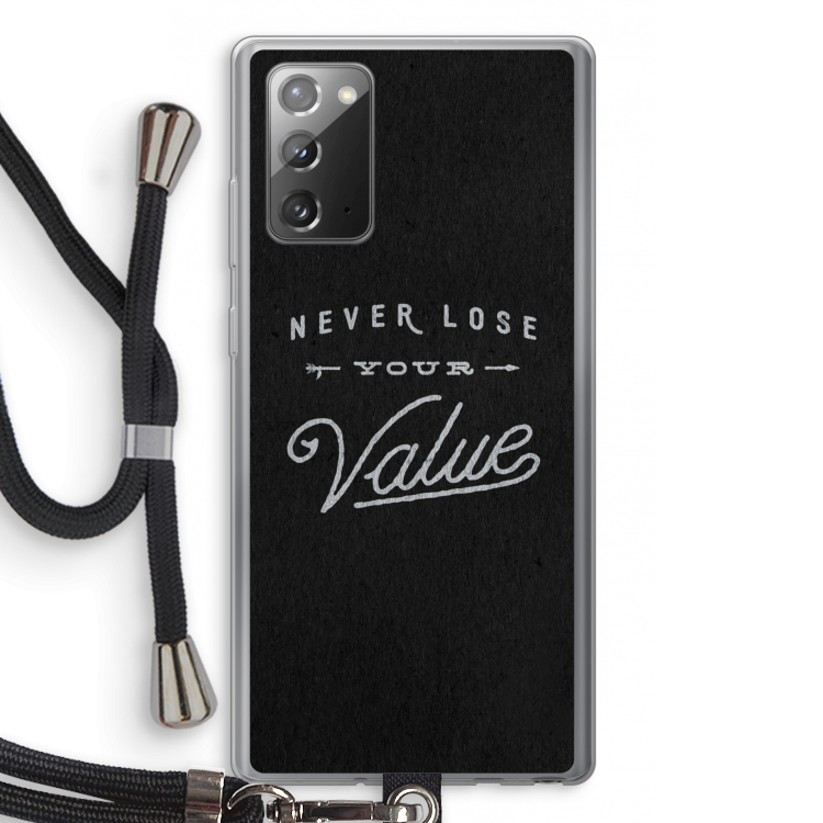 Never lose your value: Samsung Galaxy Note 20 / Note 20 5G Transparant Hoesje met koord