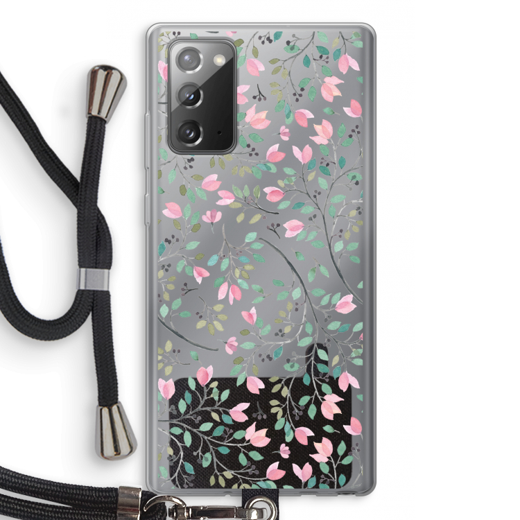 Sierlijke bloemen: Samsung Galaxy Note 20 / Note 20 5G Transparant Hoesje met koord