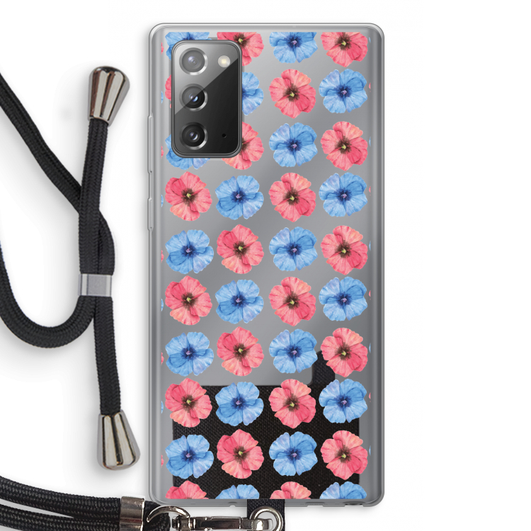 Klaproosjes: Samsung Galaxy Note 20 / Note 20 5G Transparant Hoesje met koord