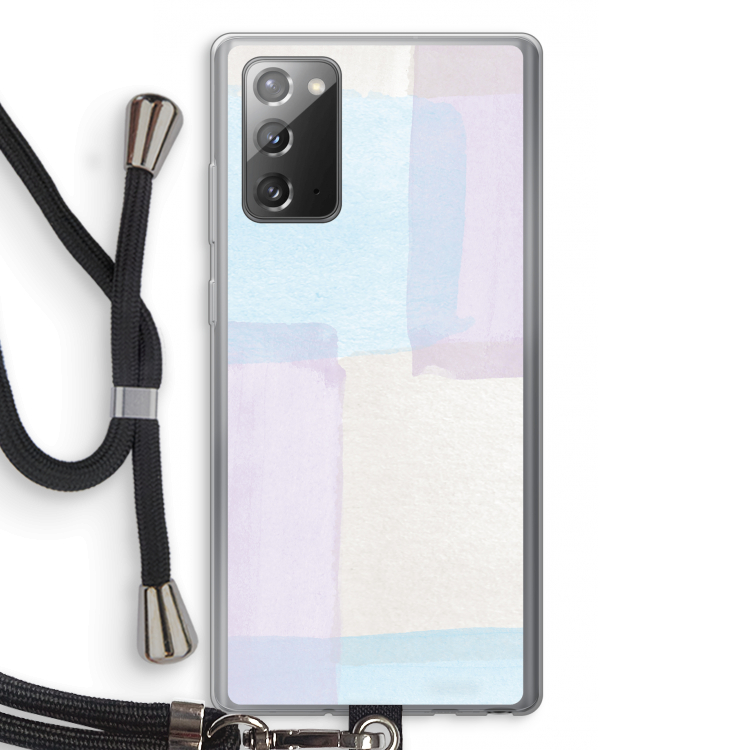 Square pastel: Samsung Galaxy Note 20 / Note 20 5G Transparant Hoesje met koord
