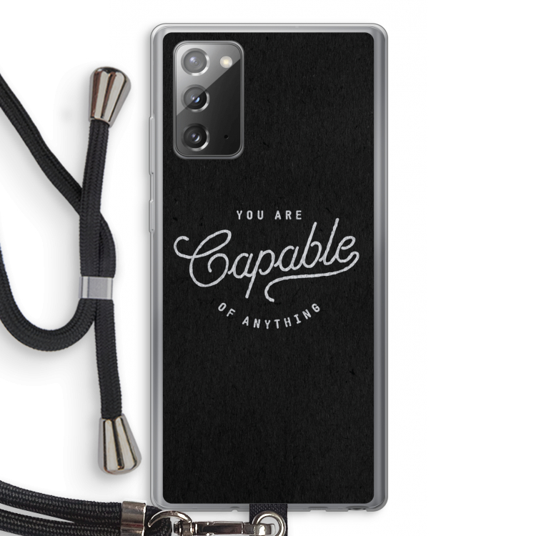 Capable: Samsung Galaxy Note 20 / Note 20 5G Transparant Hoesje met koord