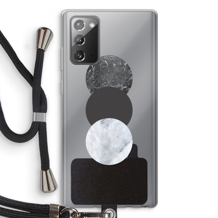 Marmeren cirkels: Samsung Galaxy Note 20 / Note 20 5G Transparant Hoesje met koord