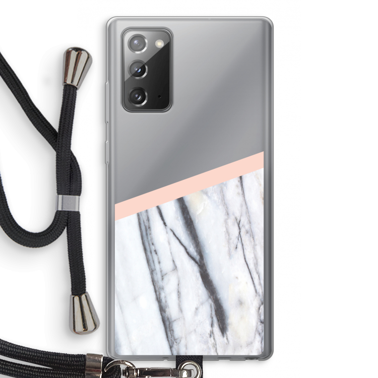 A touch of peach: Samsung Galaxy Note 20 / Note 20 5G Transparant Hoesje met koord