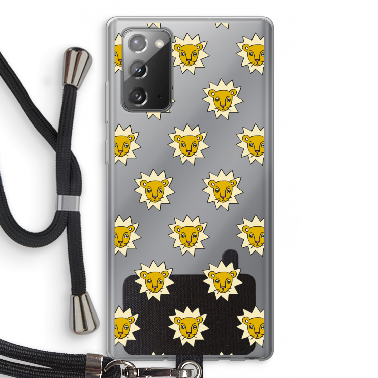 Leeuwenkoppen: Samsung Galaxy Note 20 / Note 20 5G Transparant Hoesje met koord