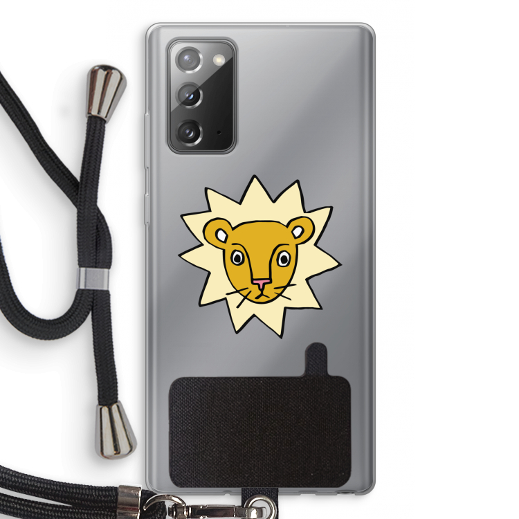Kleine leeuw: Samsung Galaxy Note 20 / Note 20 5G Transparant Hoesje met koord