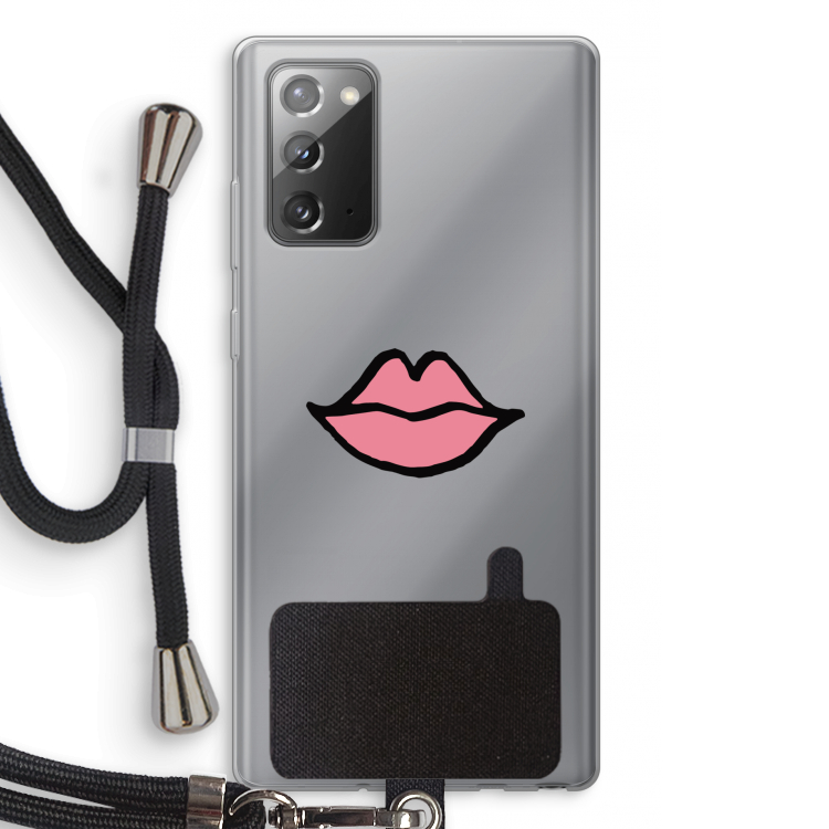 Kusje: Samsung Galaxy Note 20 / Note 20 5G Transparant Hoesje met koord