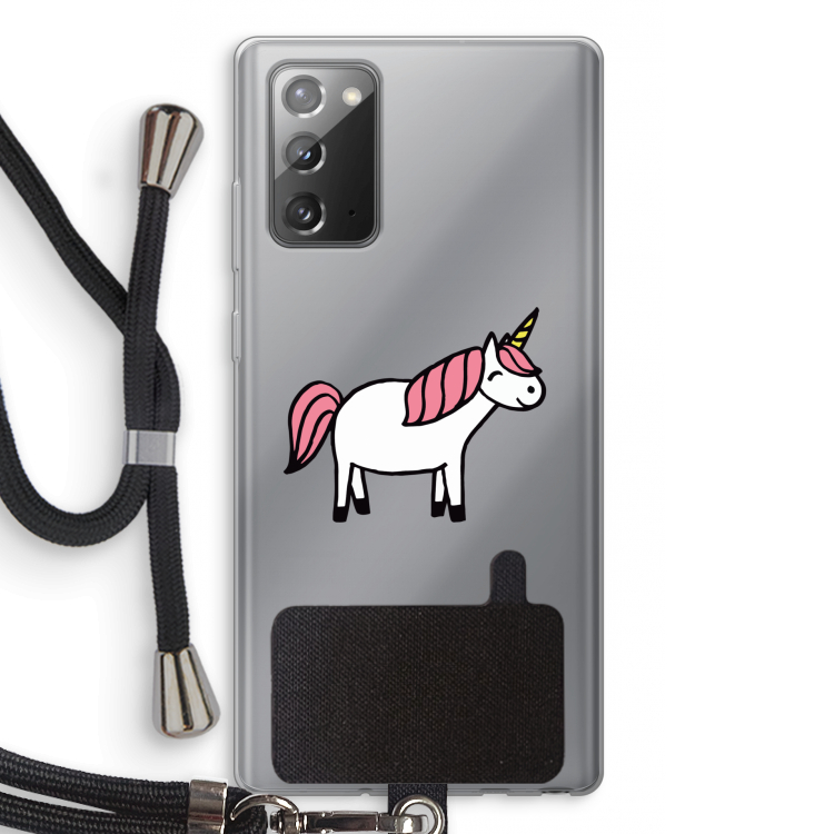Eenhoorn: Samsung Galaxy Note 20 / Note 20 5G Transparant Hoesje met koord