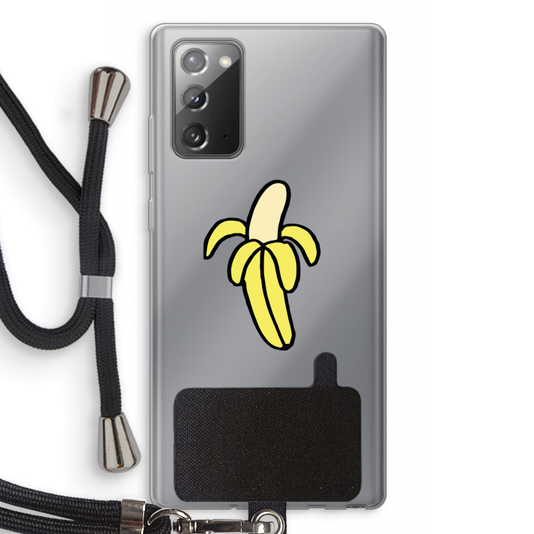 Banana: Samsung Galaxy Note 20 / Note 20 5G Transparant Hoesje met koord
