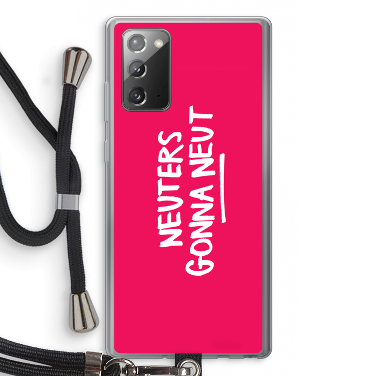 Neuters (roze): Samsung Galaxy Note 20 / Note 20 5G Transparant Hoesje met koord