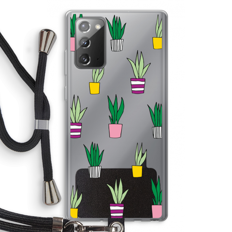 Sanseveria: Samsung Galaxy Note 20 / Note 20 5G Transparant Hoesje met koord