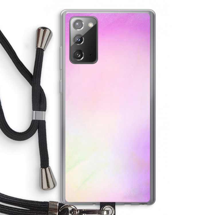 Flow mist pastel: Samsung Galaxy Note 20 / Note 20 5G Transparant Hoesje met koord