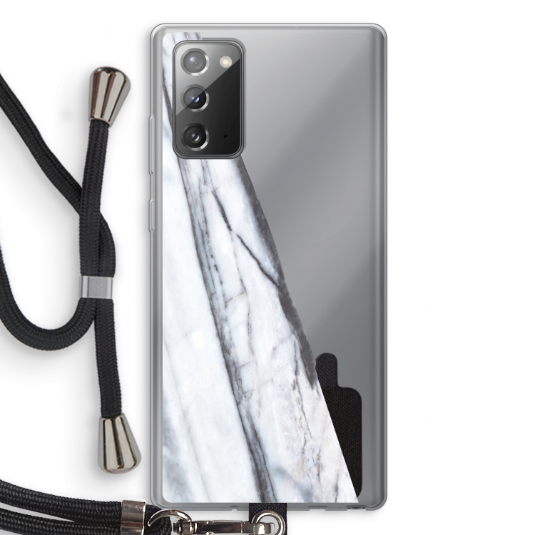 Gestreepte marmer: Samsung Galaxy Note 20 / Note 20 5G Transparant Hoesje met koord