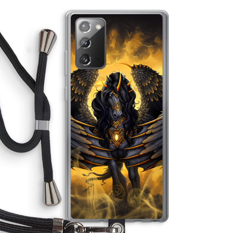 Pegasus: Samsung Galaxy Note 20 / Note 20 5G Transparant Hoesje met koord