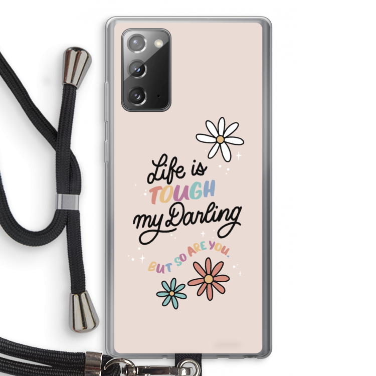 Tough Life: Samsung Galaxy Note 20 / Note 20 5G Transparant Hoesje met koord