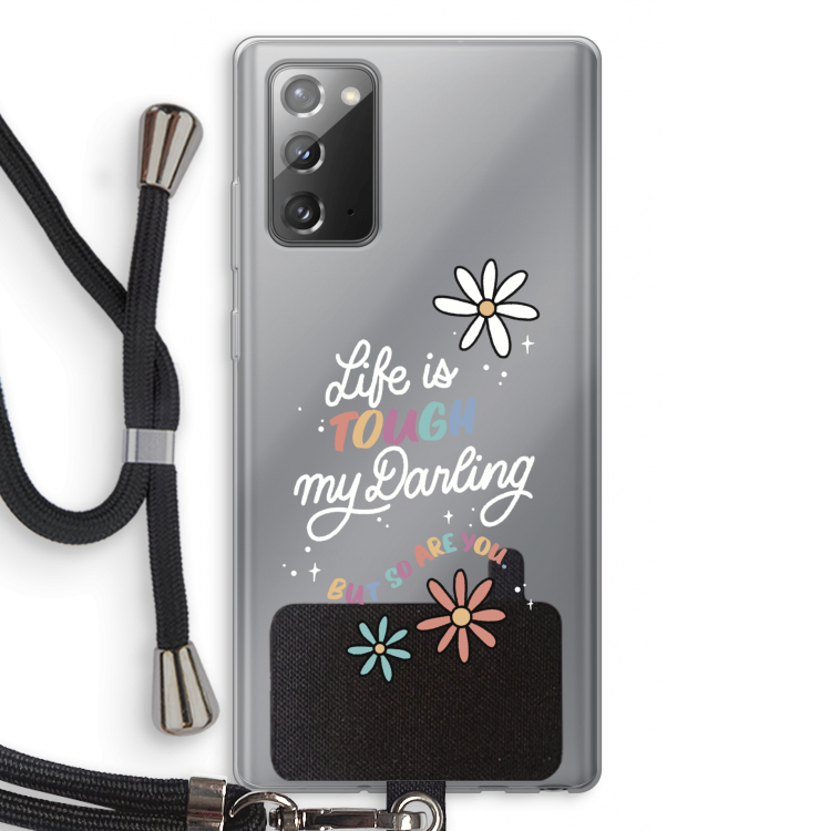 Tough Life: Samsung Galaxy Note 20 / Note 20 5G Transparant Hoesje met koord