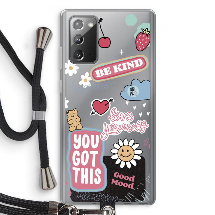 Positivity: Samsung Galaxy Note 20 / Note 20 5G Transparant Hoesje met koord