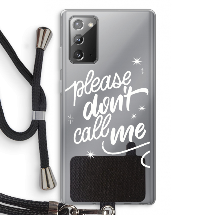 Don't call: Samsung Galaxy Note 20 / Note 20 5G Transparant Hoesje met koord