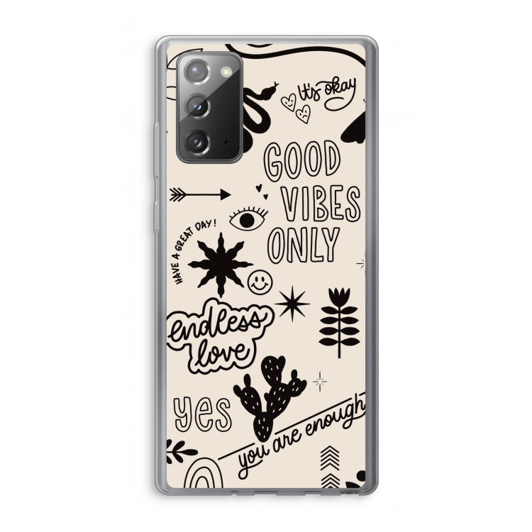 Good vibes: Samsung Galaxy Note 20 / Note 20 5G Transparant Hoesje