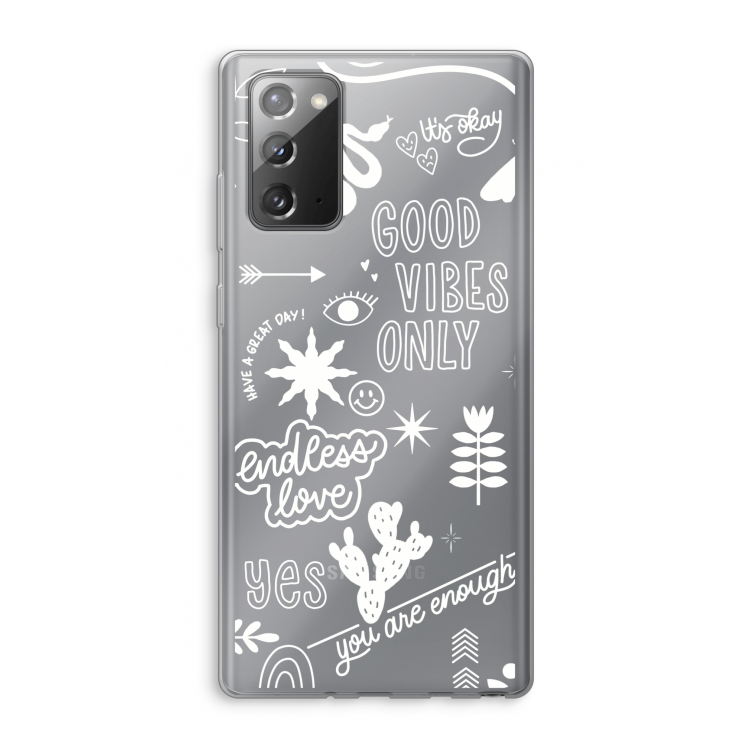 Good vibes: Samsung Galaxy Note 20 / Note 20 5G Transparant Hoesje