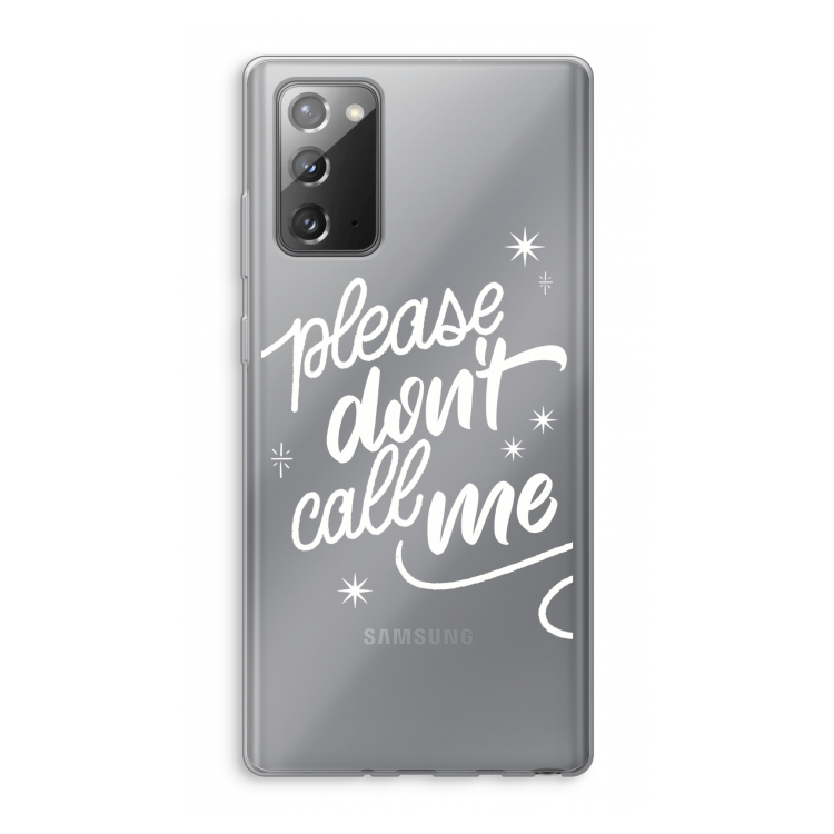 Don't call: Samsung Galaxy Note 20 / Note 20 5G Transparant Hoesje