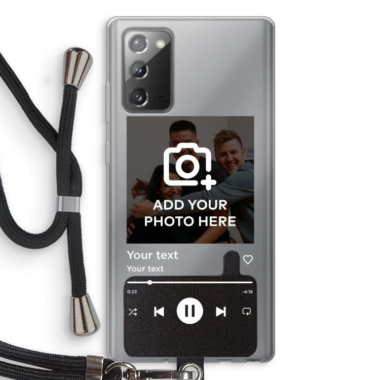 Music Player: Samsung Galaxy Note 20 / Note 20 5G Transparant Hoesje met koord