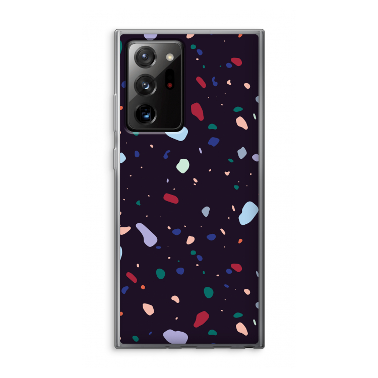 Dark Rounded Terrazzo: Samsung Galaxy Note 20 Ultra / Note 20 Ultra 5G Transparant Hoesje