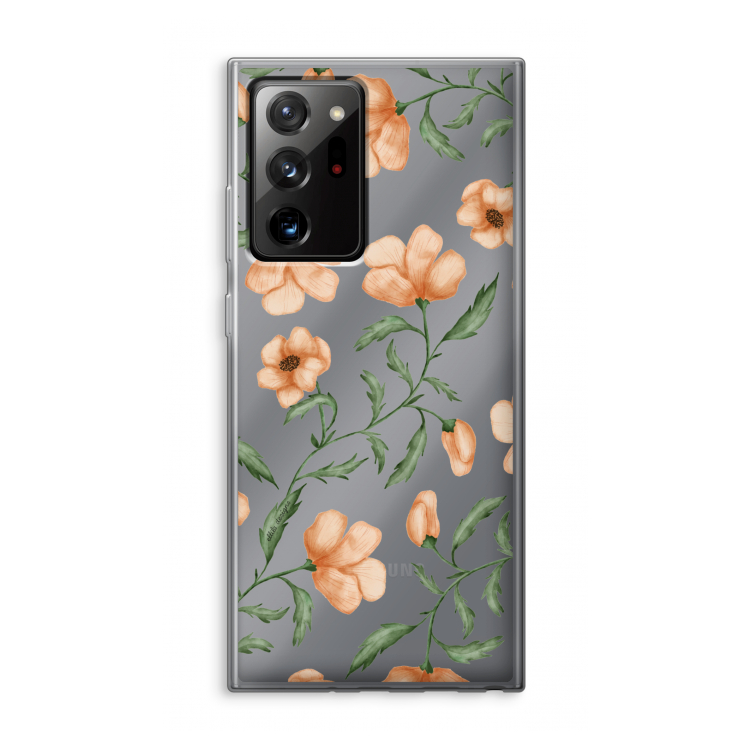Peachy flowers: Samsung Galaxy Note 20 Ultra / Note 20 Ultra 5G Transparant Hoesje