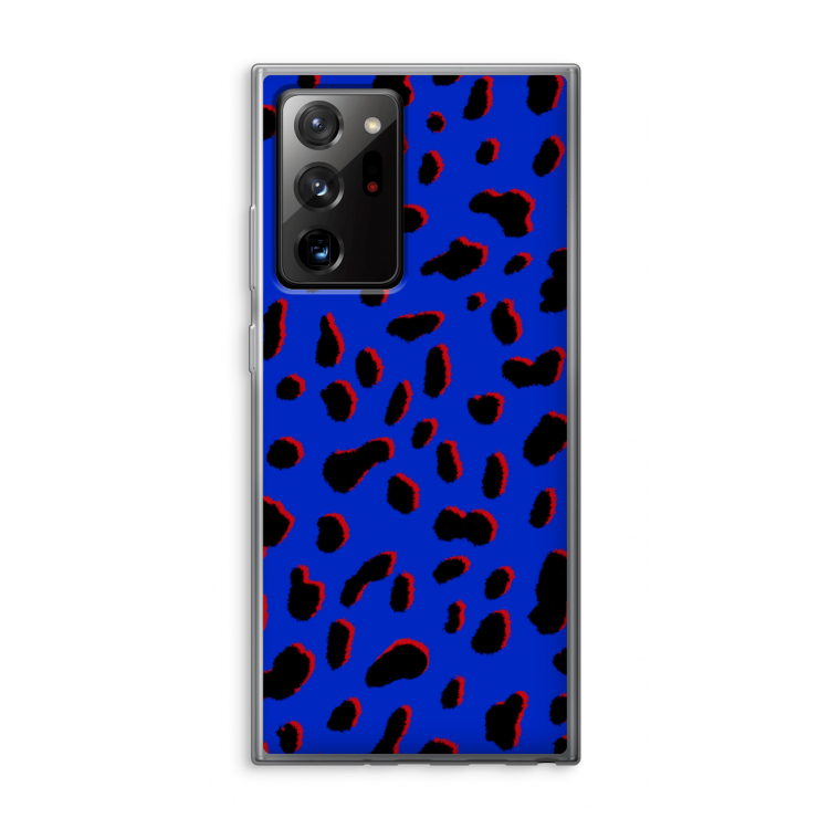 Blue Leopard: Samsung Galaxy Note 20 Ultra / Note 20 Ultra 5G Transparant Hoesje