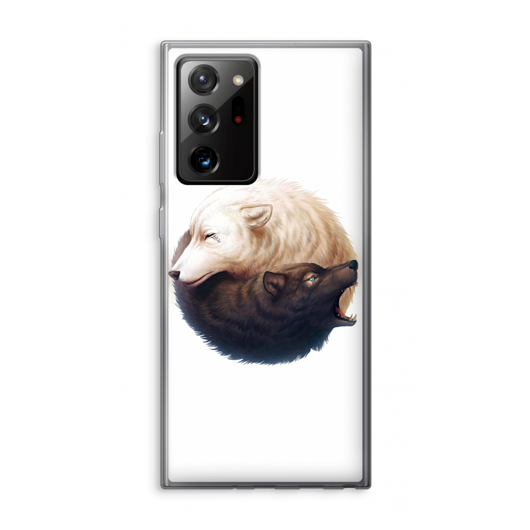 Yin Yang Wolves: Samsung Galaxy Note 20 Ultra / Note 20 Ultra 5G Transparant Hoesje