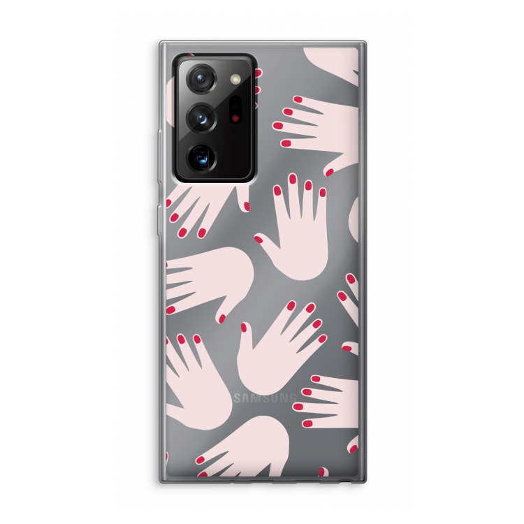 Hands pink: Samsung Galaxy Note 20 Ultra / Note 20 Ultra 5G Transparant Hoesje