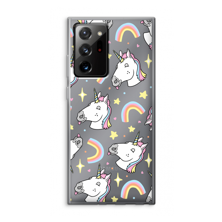 Rainbow Unicorn: Samsung Galaxy Note 20 Ultra / Note 20 Ultra 5G Transparant Hoesje