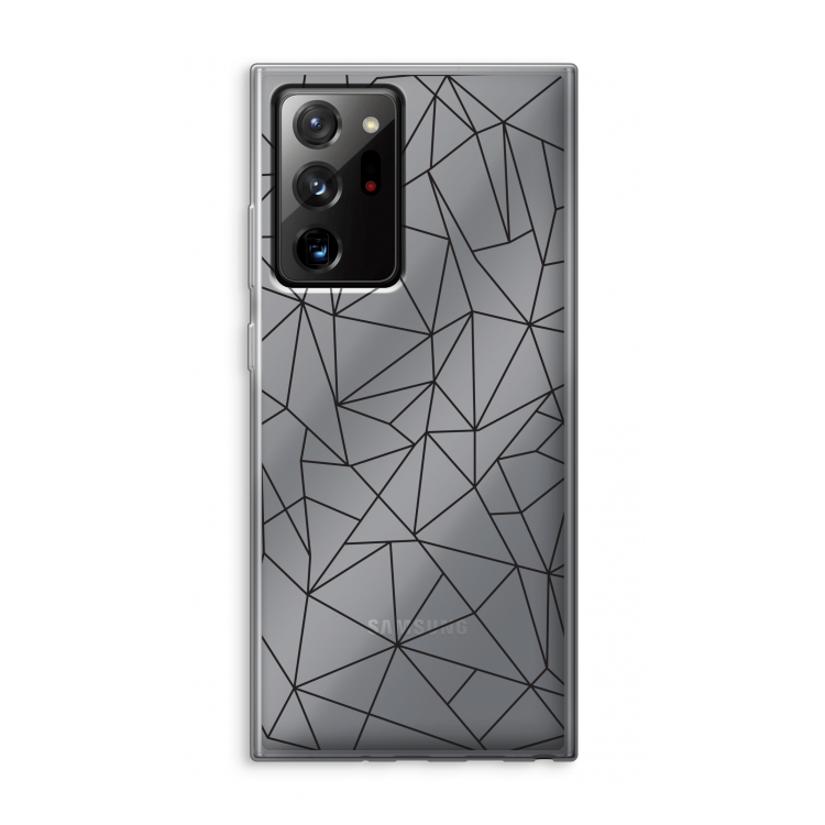 Geometrische lijnen zwart: Samsung Galaxy Note 20 Ultra / Note 20 Ultra 5G Transparant Hoesje
