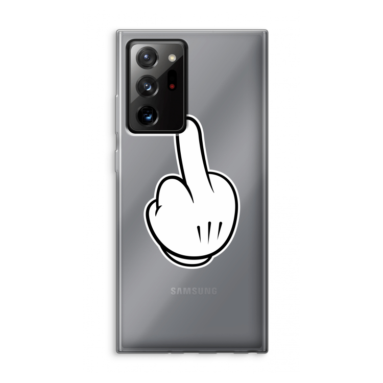 Middle finger white: Samsung Galaxy Note 20 Ultra / Note 20 Ultra 5G Transparant Hoesje
