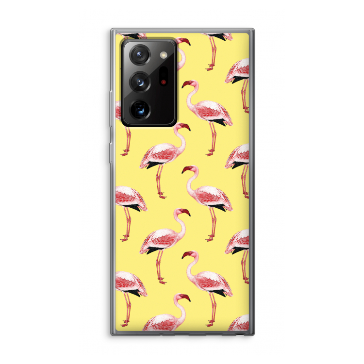 Flamingo's geel: Samsung Galaxy Note 20 Ultra / Note 20 Ultra 5G Transparant Hoesje