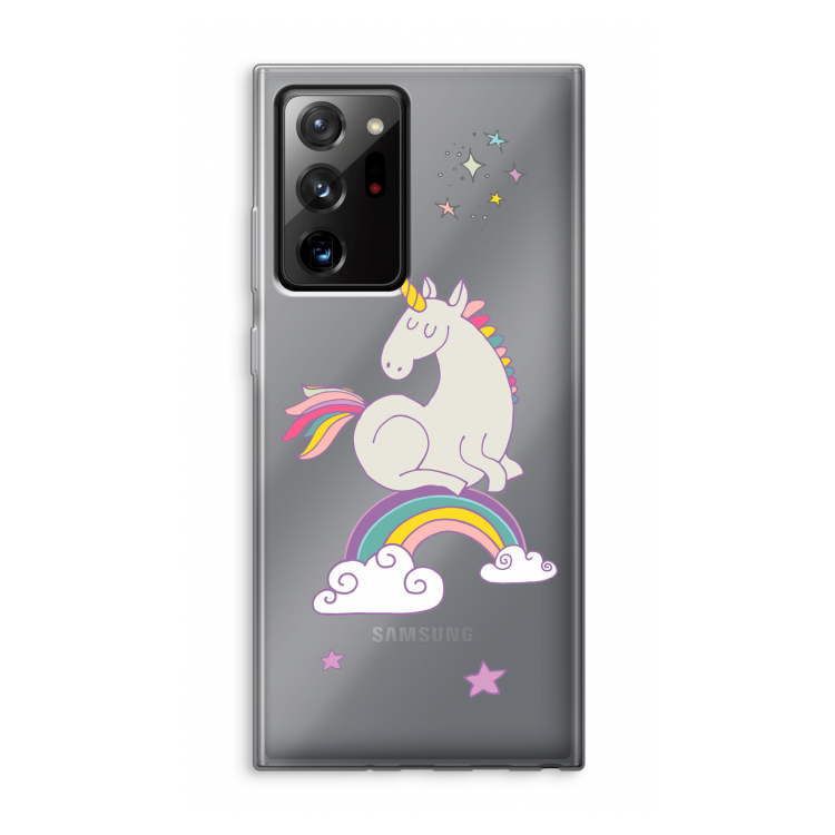 Regenboog eenhoorn: Samsung Galaxy Note 20 Ultra / Note 20 Ultra 5G Transparant Hoesje