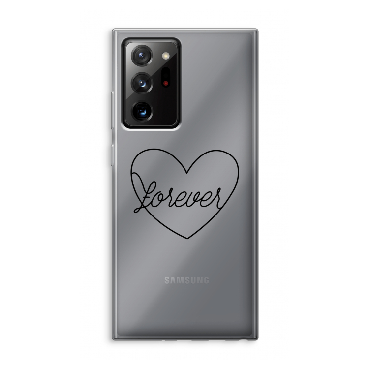 Forever heart black: Samsung Galaxy Note 20 Ultra / Note 20 Ultra 5G Transparant Hoesje