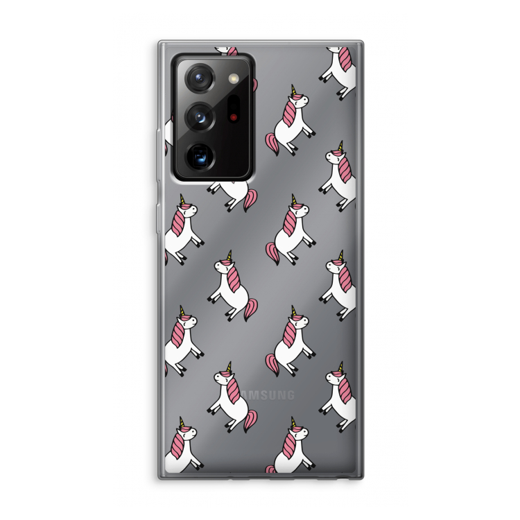 Eenhoorns overal: Samsung Galaxy Note 20 Ultra / Note 20 Ultra 5G Transparant Hoesje