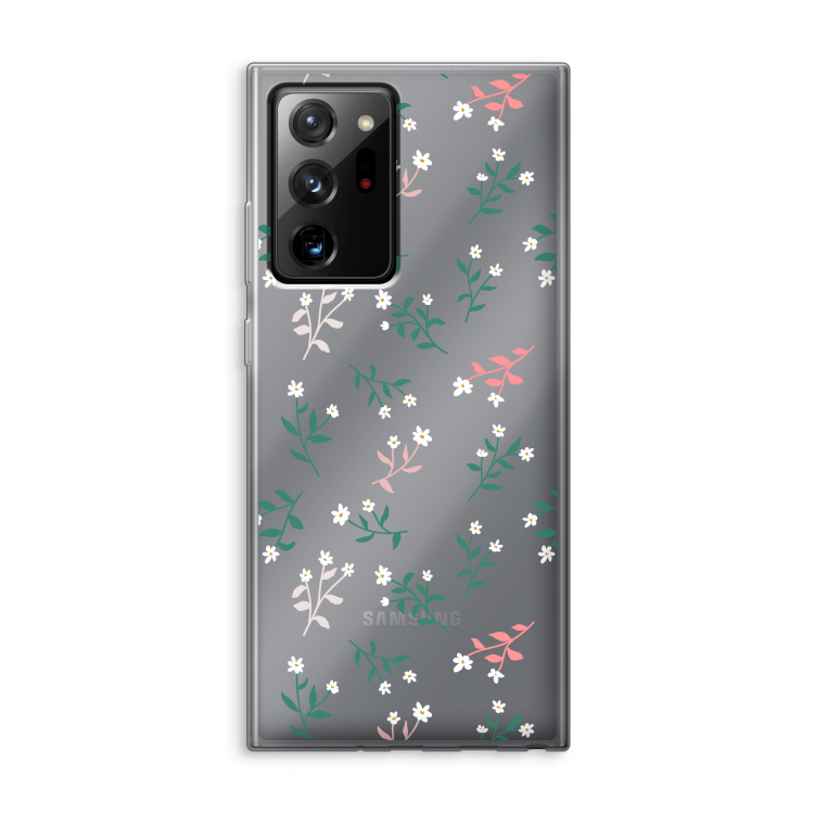 Small white flowers: Samsung Galaxy Note 20 Ultra / Note 20 Ultra 5G Transparant Hoesje