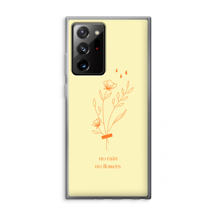 No rain no flowers: Samsung Galaxy Note 20 Ultra / Note 20 Ultra 5G Transparant Hoesje