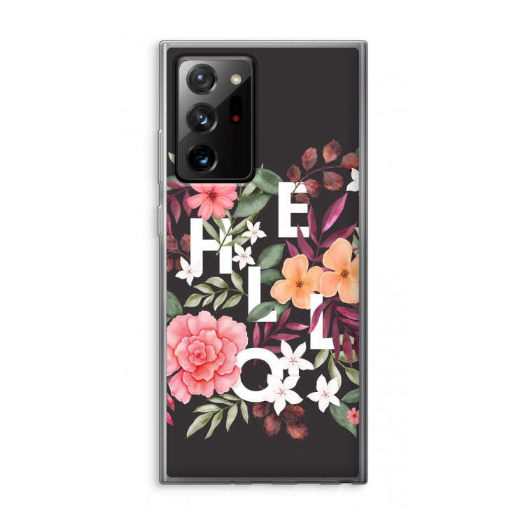 Hello in flowers: Samsung Galaxy Note 20 Ultra / Note 20 Ultra 5G Transparant Hoesje