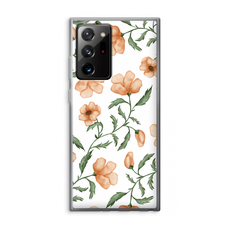 Peachy flowers: Samsung Galaxy Note 20 Ultra / Note 20 Ultra 5G Transparant Hoesje