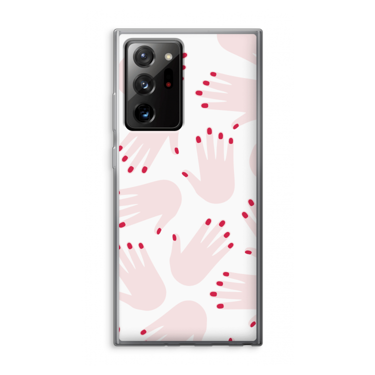 Hands pink: Samsung Galaxy Note 20 Ultra / Note 20 Ultra 5G Transparant Hoesje