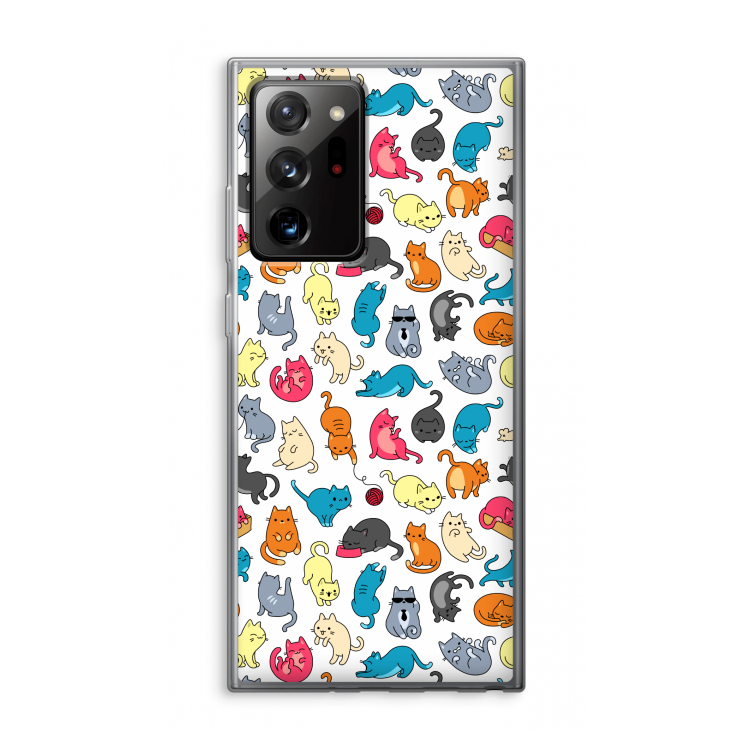 Kleurrijke katten: Samsung Galaxy Note 20 Ultra / Note 20 Ultra 5G Transparant Hoesje