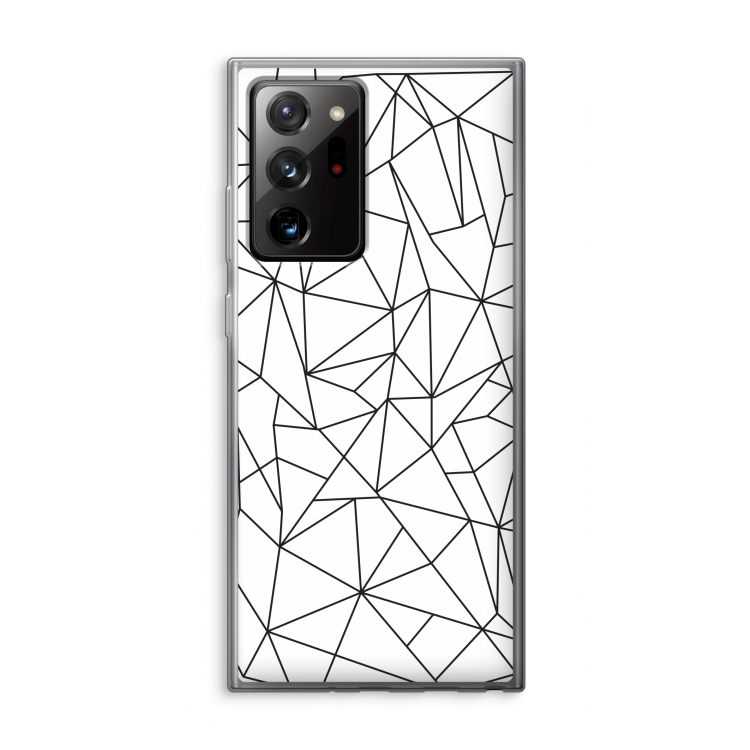 Geometrische lijnen zwart: Samsung Galaxy Note 20 Ultra / Note 20 Ultra 5G Transparant Hoesje