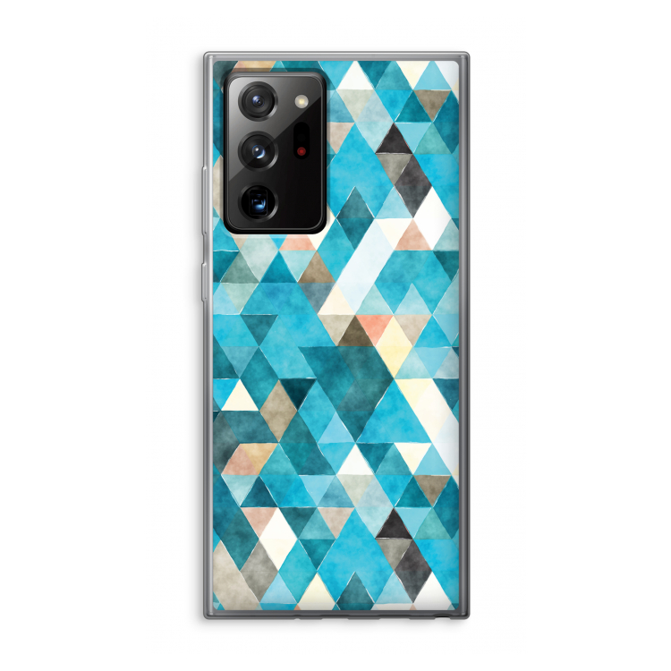 Gekleurde driehoekjes blauw: Samsung Galaxy Note 20 Ultra / Note 20 Ultra 5G Transparant Hoesje