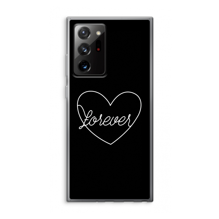 Forever heart black: Samsung Galaxy Note 20 Ultra / Note 20 Ultra 5G Transparant Hoesje