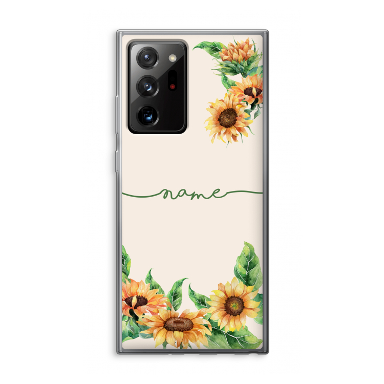 Zonnebloemen: Samsung Galaxy Note 20 Ultra / Note 20 Ultra 5G Transparant Hoesje