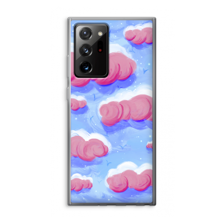 Roze wolken met vogels: Samsung Galaxy Note 20 Ultra / Note 20 Ultra 5G Transparant Hoesje