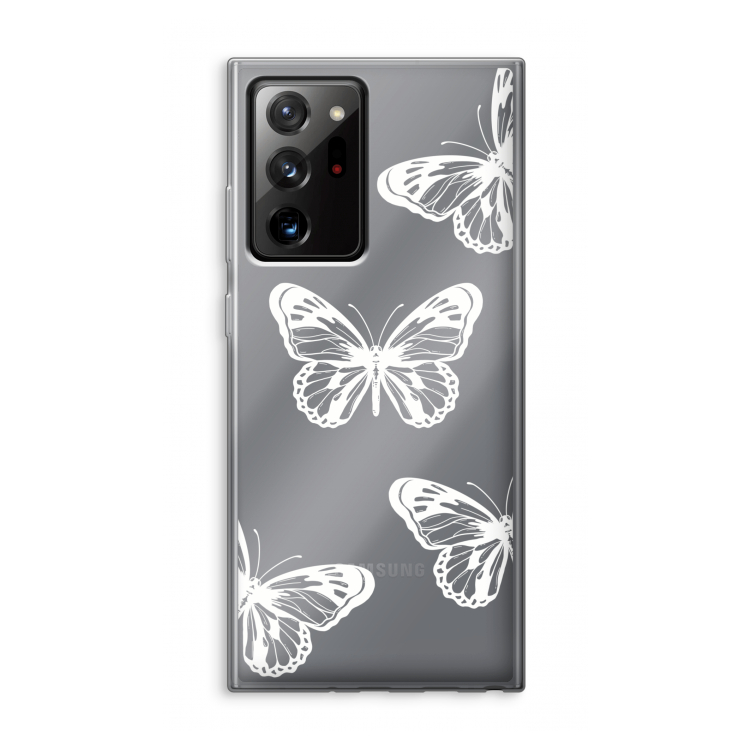 White butterfly: Samsung Galaxy Note 20 Ultra / Note 20 Ultra 5G Transparant Hoesje